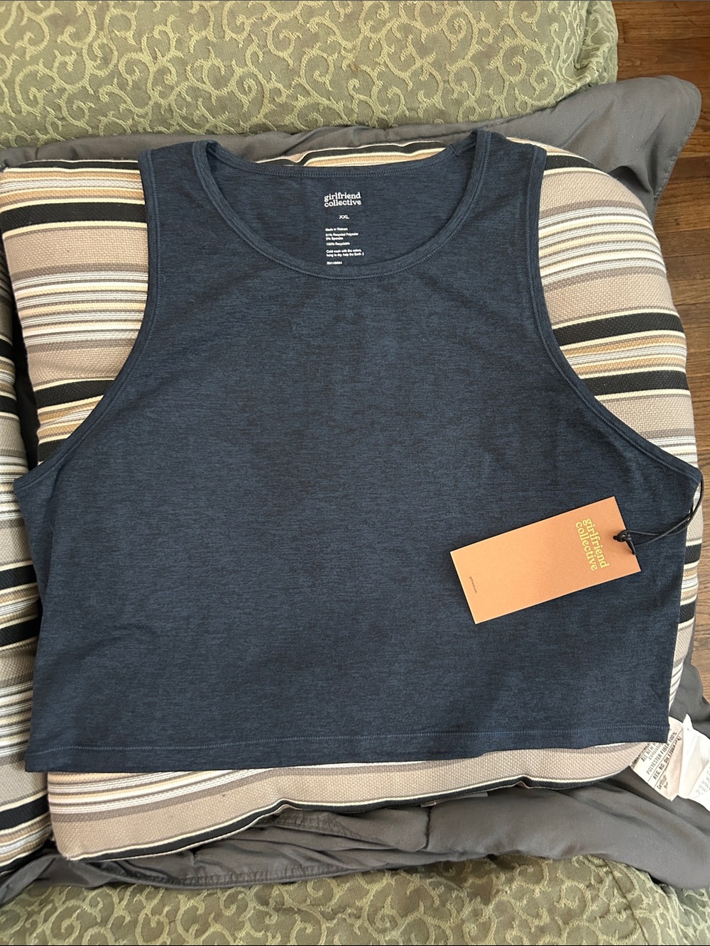 girlfriend collective Navy Cropped Tank Top